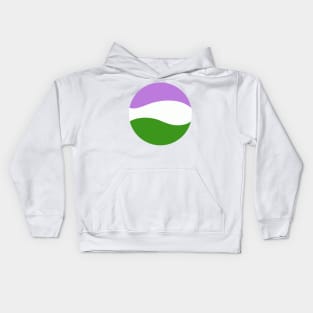 Genderqueer Waves Circle Kids Hoodie